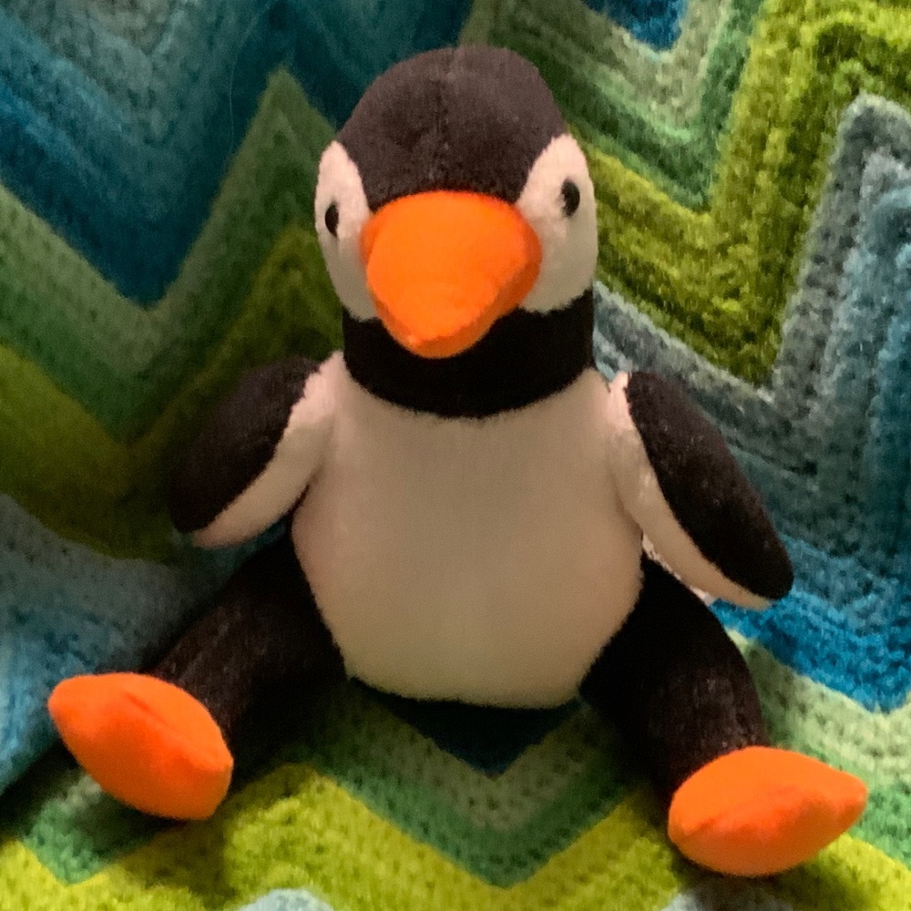 Stuffed Animal Penguin - Steven Smith Stuffed Animals Inc Black White Orange